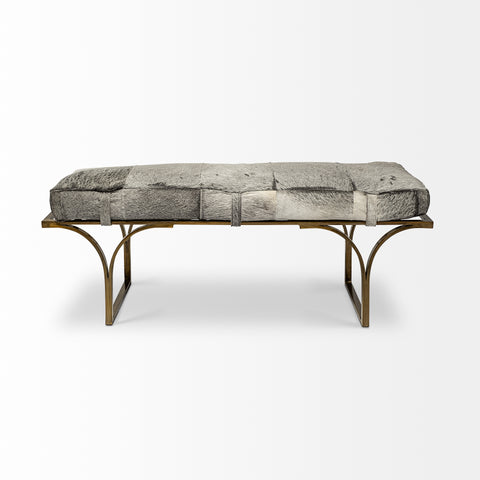Jessie Grey Hair-On-Hide Bench-3