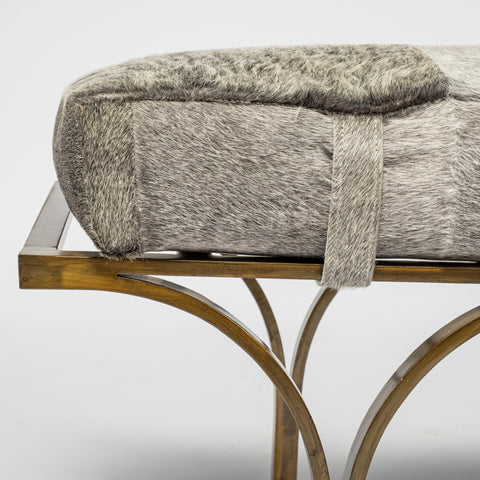Jessie Grey Hair-On-Hide Bench-4