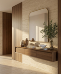 Joan arch brass wall mirror