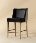 Joplin Black Modern Leather Counter Stool-1