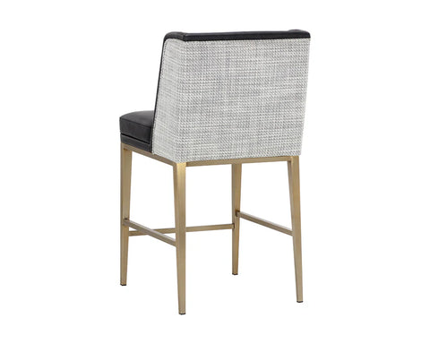 Joplin Black Modern Leather Counter Stool-10