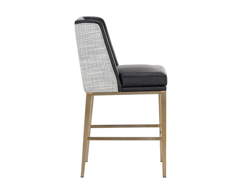 Joplin Black Modern Leather Counter Stool-6