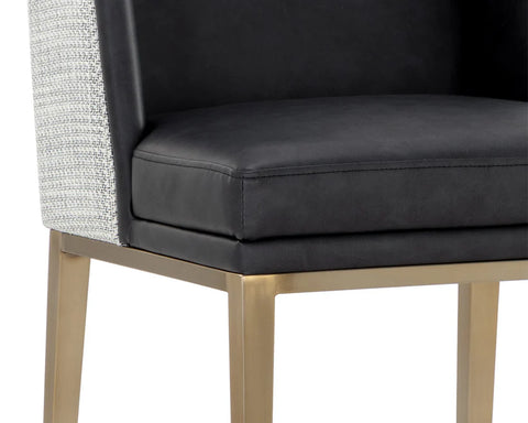 Joplin Black Modern Leather Counter Stool-9