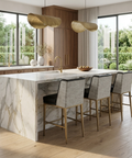 Joplin Black Modern Leather Counter Stool