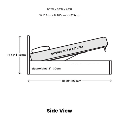 Julia Cream Storage - Double Bed SIF