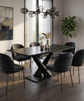Julius Black Extendable Sintered Stone Dining Table