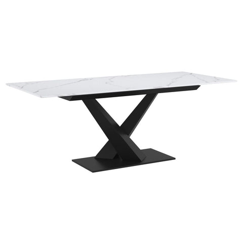 Julius White Extendable Sintered Stone Dining Table-2