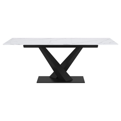 Julius White Extendable Sintered Stone Dining Table-4