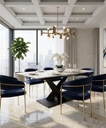 Julius White Extendable Sintered Stone Dining Table