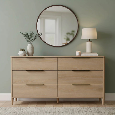 Kamelia Sand Six Drawer- Dresser LH