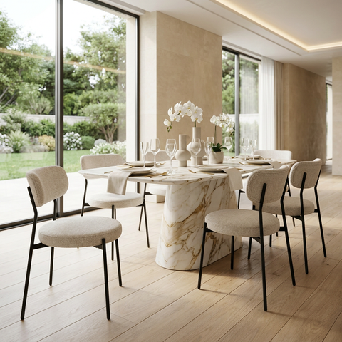 Kai Bone White Upholstered Dining Chairs - Set of 2