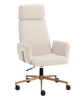 Kalev Chacha Cream Fabric Swivel Office Chair -1