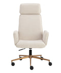 Kalev Chacha Cream Fabric Swivel Office Chair -2