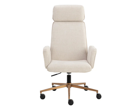 Kalev Chacha Cream Fabric Swivel Office Chair -2
