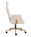 Kalev Chacha Cream Fabric Swivel Office Chair -3
