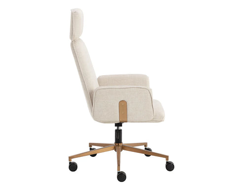 Kalev Chacha Cream Fabric Swivel Office Chair -3