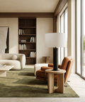 Kampen Matte Black Travertine Table Lamp 