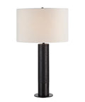 Kampen Matte Black Travertine Table Lamp -2