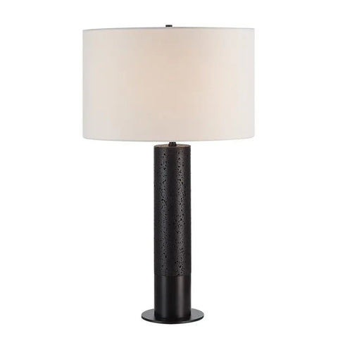 Kampen Matte Black Travertine Table Lamp -2