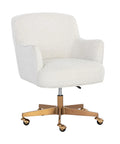 Karina Copenhagen White Boucle Swivel Office Chair-1