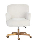 Karina Copenhagen White Boucle Swivel Office Chair-2