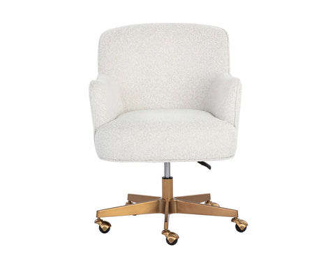Karina Copenhagen White Boucle Swivel Office Chair-2