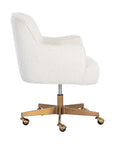 Karina Copenhagen White Boucle Swivel Office Chair-3