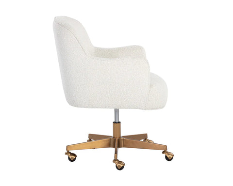 Karina Copenhagen White Boucle Swivel Office Chair-3