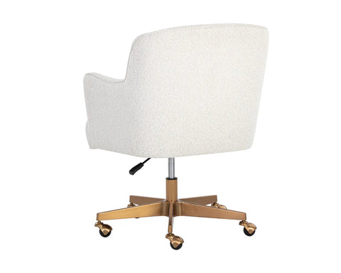 Karina Copenhagen White Boucle Swivel Office Chair-4