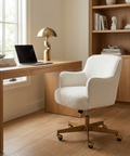 Karina Copenhagen White Boucle Swivel Office Chair