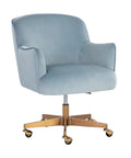 Karina Cornflower Blue Fabric Swivel Office Chair-1