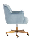 Karina Cornflower Blue Fabric Swivel Office Chair-3