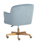 Karina Cornflower Blue Fabric Swivel Office Chair-4
