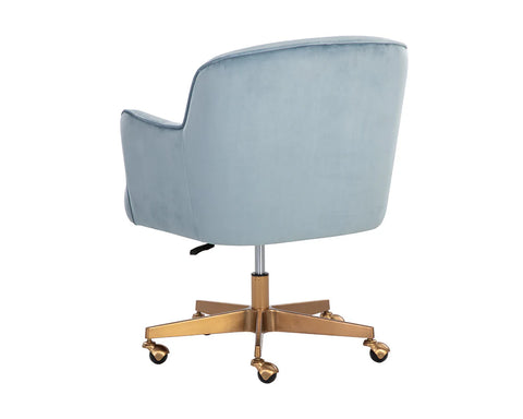 Karina Cornflower Blue Fabric Swivel Office Chair-4