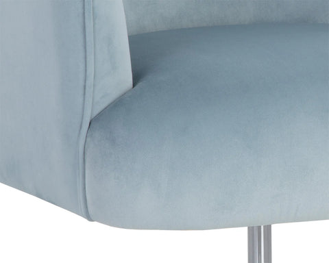 Karina Cornflower Blue Fabric Swivel Office Chair-5