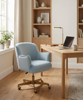 Karina Cornflower Blue Fabric Swivel Office Chair