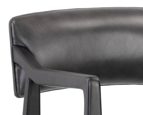 Keagan Charcoal Modern Leather Counter Stool -4