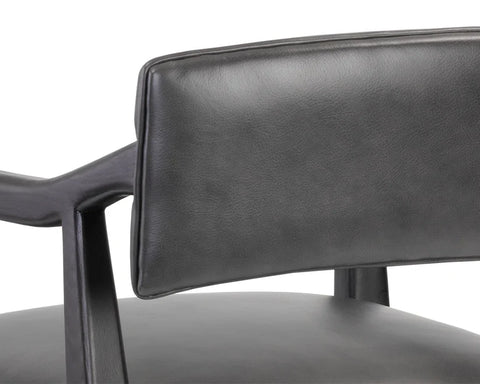 Keagan Charcoal Modern Leather Counter Stool -5