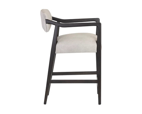 Keagan Light Grey Modern Leather Counter Stool-2
