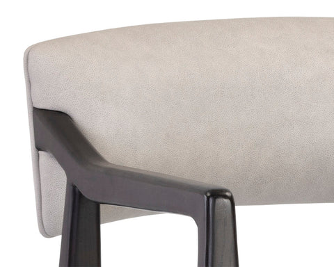 Keagan Light Grey Modern Leather Counter Stool-5