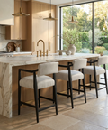 Keagan Light Grey Modern Leather Counter Stool