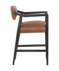Keagan Tobacco Modern Leather Counter Stool-2