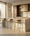 Keanu Antique Gold Modern Metal Counter Stool 