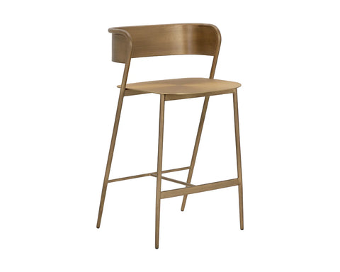 Keanu Antique Gold Modern Metal Counter Stool -1