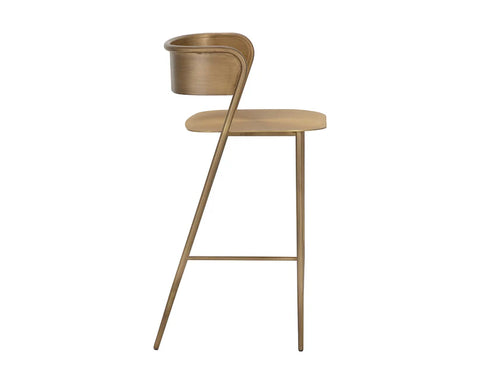 Keanu Antique Gold Modern Metal Counter Stool -2