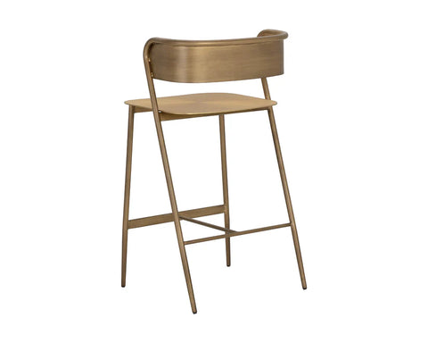 Keanu Antique Gold Modern Metal Counter Stool -3
