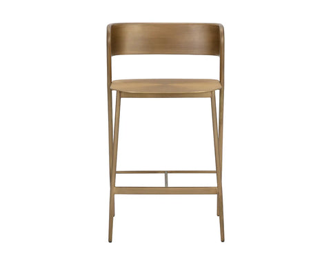 Keanu Antique Gold Modern Metal Counter Stool -7