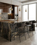 Keanu Gunmetal Modern Metal Counter Stool 
