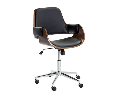 Kellan Onyx Faux Leather Swivel Office Chair-1