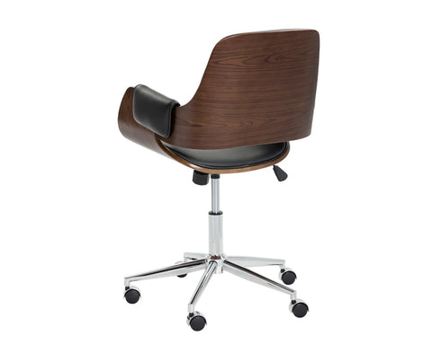 Kellan Onyx Faux Leather Swivel Office Chair-2